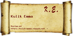 Kulik Emma névjegykártya