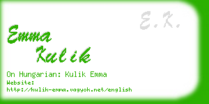 emma kulik business card